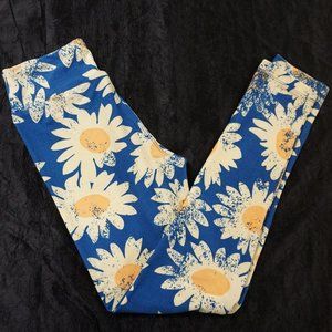 Lularoe Leggings One Size Blue & Cream
